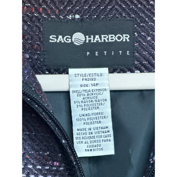 Sag Harbor Ladies Business Career Layering Zip Up Jacket Size 14 Petite - Picture 5 of 5